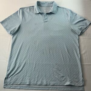 STYLUS Light Blue Men's Polo with Subtle Geometric Texture